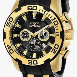 Invicta Black and Gold Chronograph Watch